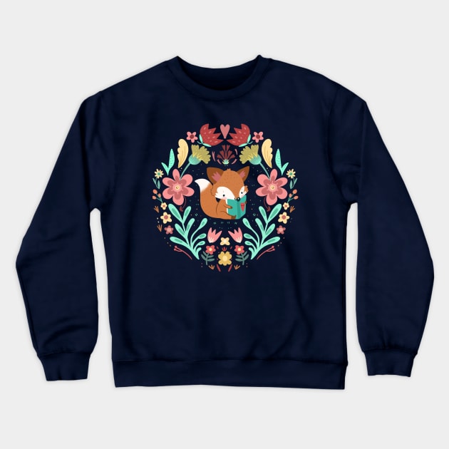 Fox booklover Crewneck Sweatshirt by Mjdaluz